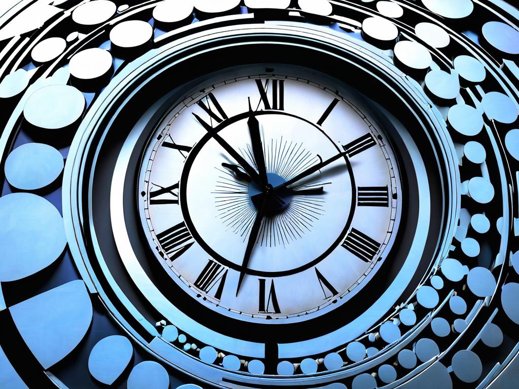 Часы с расширяющимися кругами, символизирующими расширение восприятия времени
