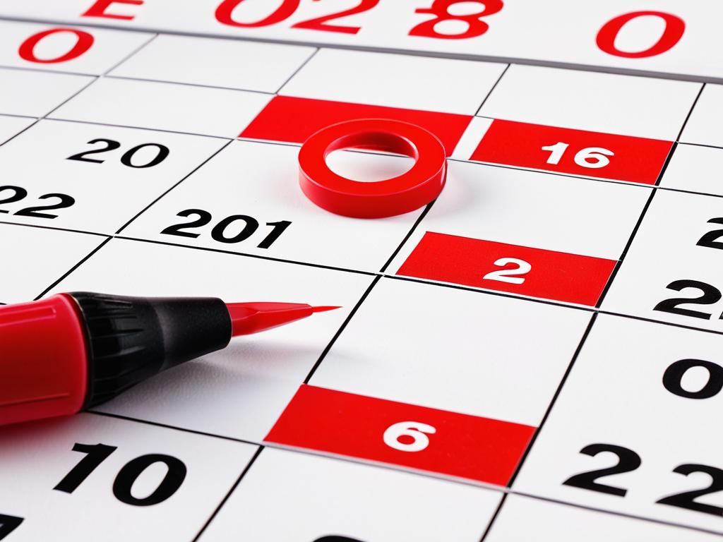 Календарь с выделенными красным маркером датами планируемого побега