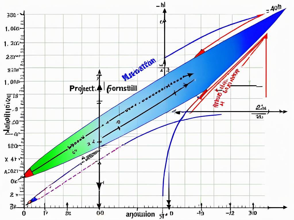 Диаграмма, показывающая максимальную дальность полета тела, брошенного под углом, с математическими