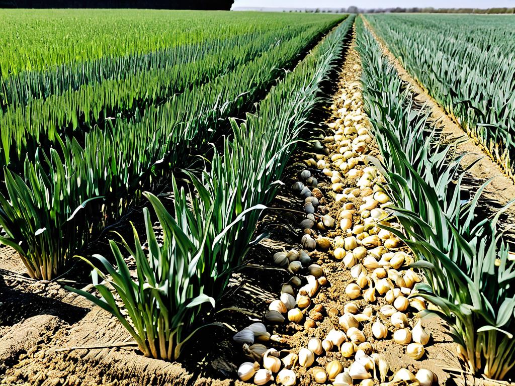 Фото посадки чеснока после пшеницы