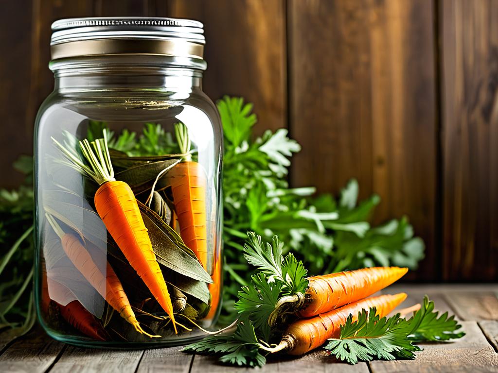 Сушеная морковная ботва в стеклянной банке. Применение для лечения и профилактики.