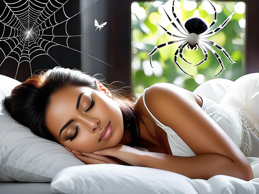 Женщина видит белого паука во сне