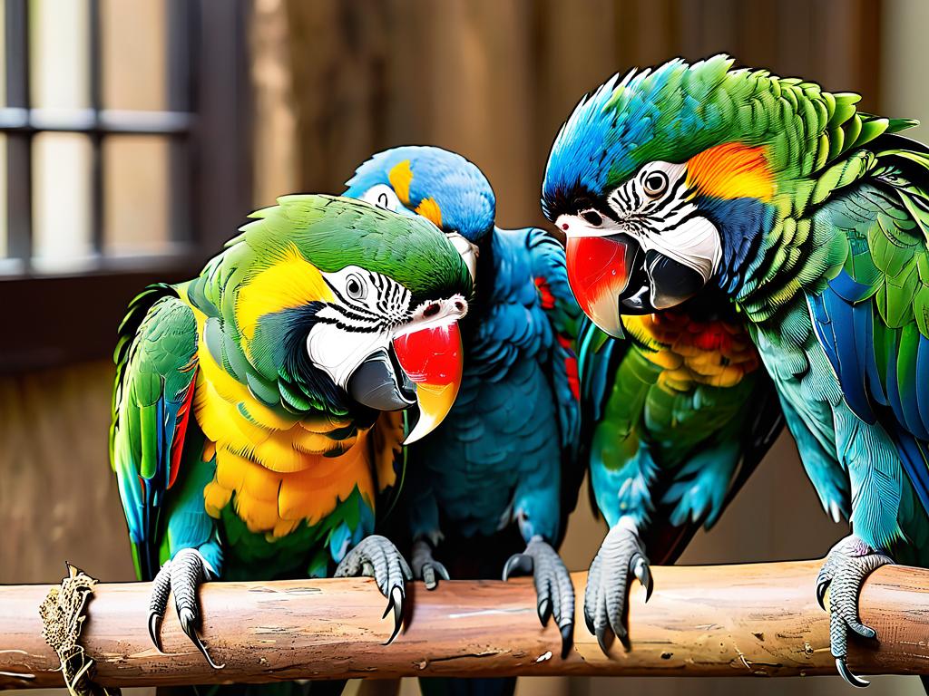 Больной попугай выдергивает перья из-за хронического стресса, вызванного одиночеством и отсутствием