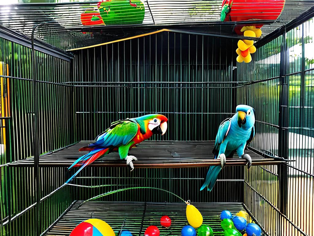 Игрушки и жердочки для попугаев из безопасных веток деревьев внутри клетки