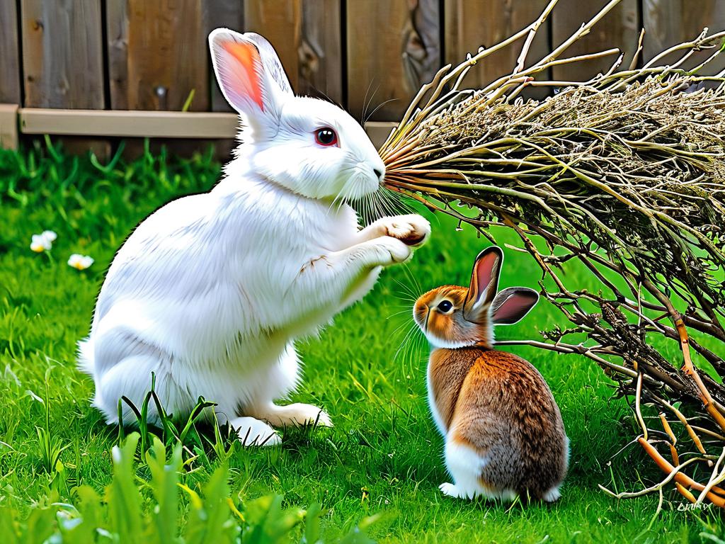 Изображение веток, пригодных для кормления кроликов