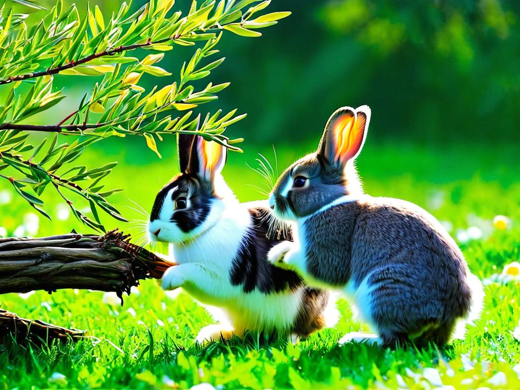 Фото ивовых веток для кормления кроликов более 5 слов