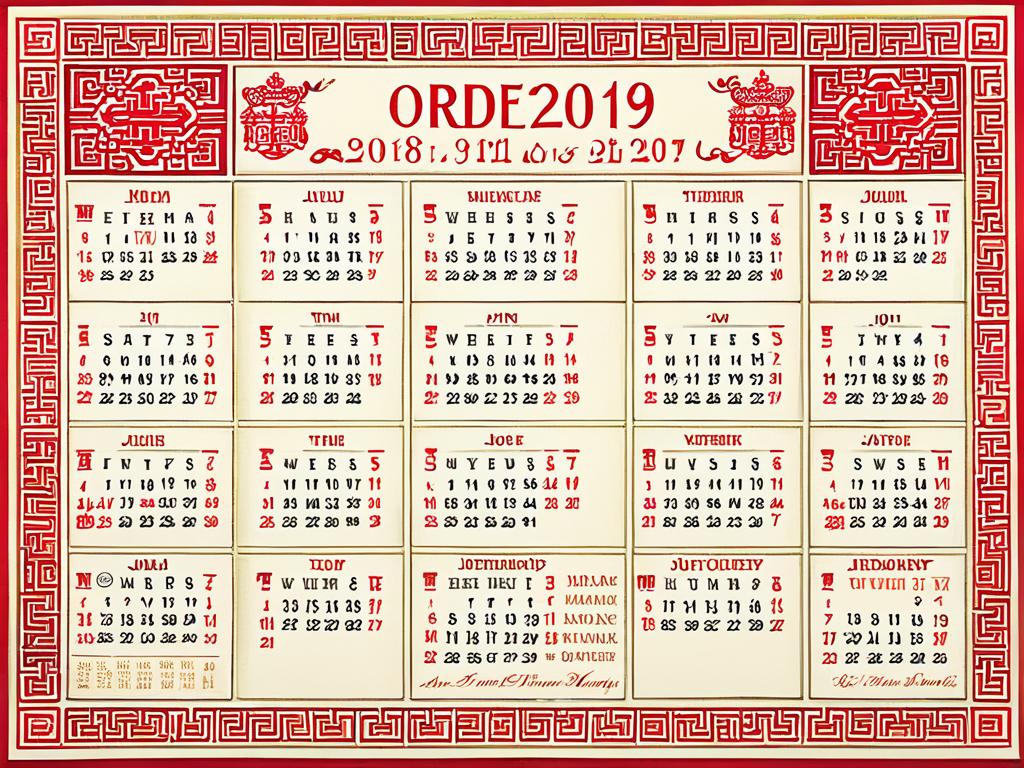 Страница календаря с отмеченными благоприятными датами для свадьбы