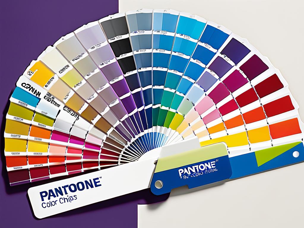 Цветовой веер Pantone с образцами разных оттенков