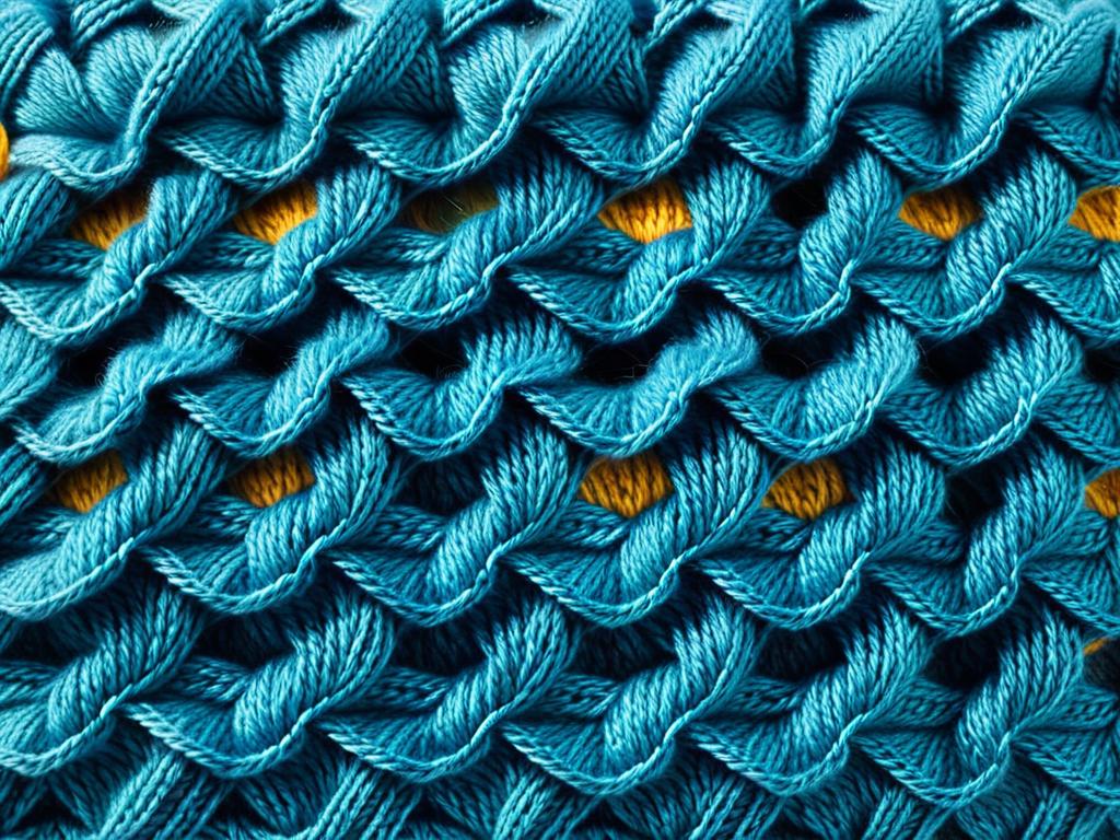 Крупный план узора на вязаном шарфе