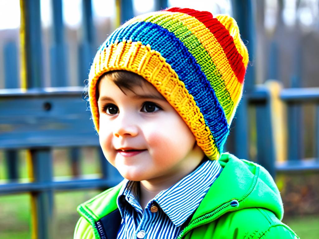 Пошаговая инструкция вязания полосатой шапки бини для мальчиков школьного возраста