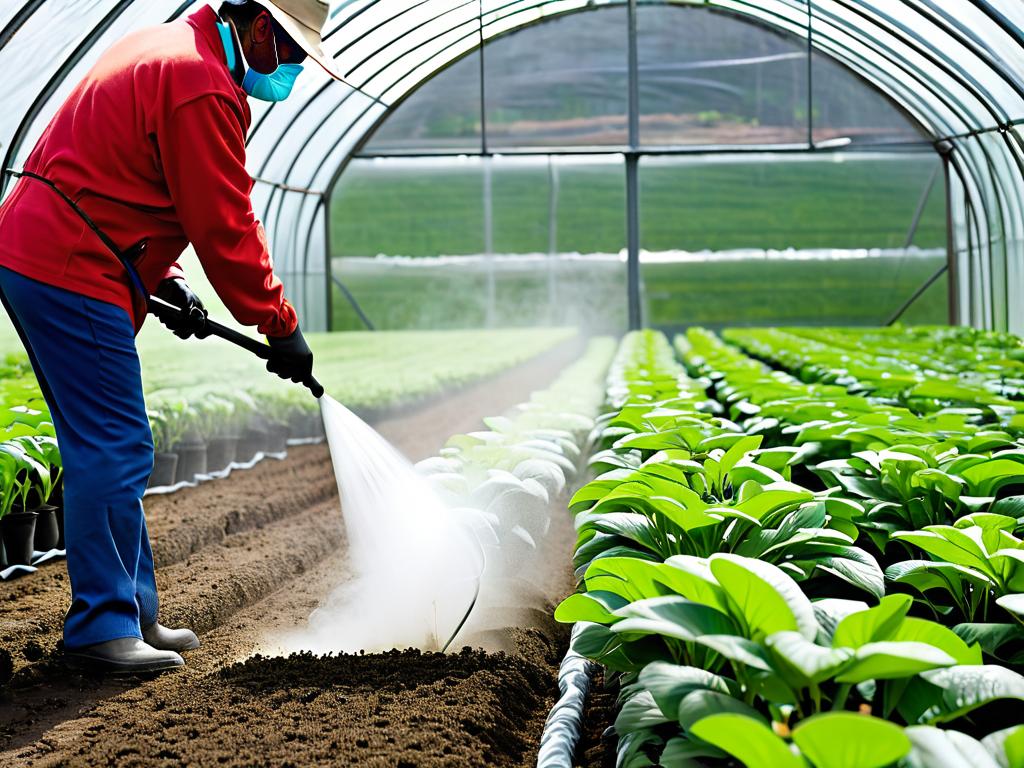 Применение пестицидов для обработки почвы в теплице