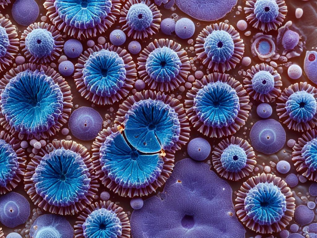 Микрофотография узелков на коже, вызванных вирусом узелкового дерматита