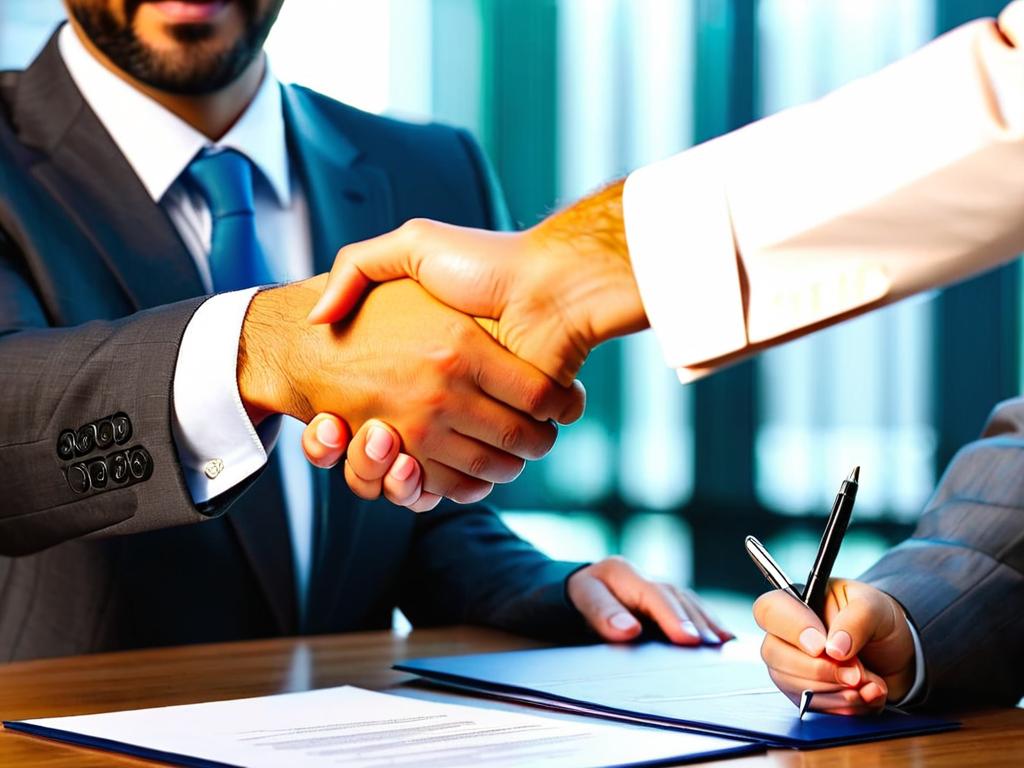 Подписание контракта деловыми партнерами