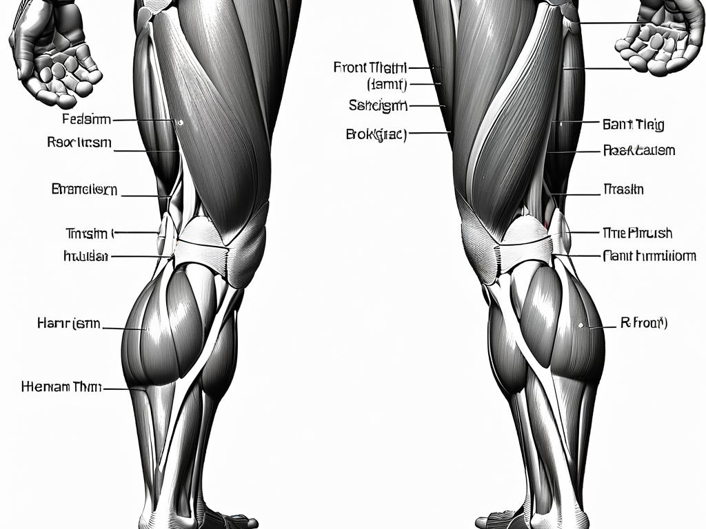 Схема мышц передней и задней поверхности бедра человека
