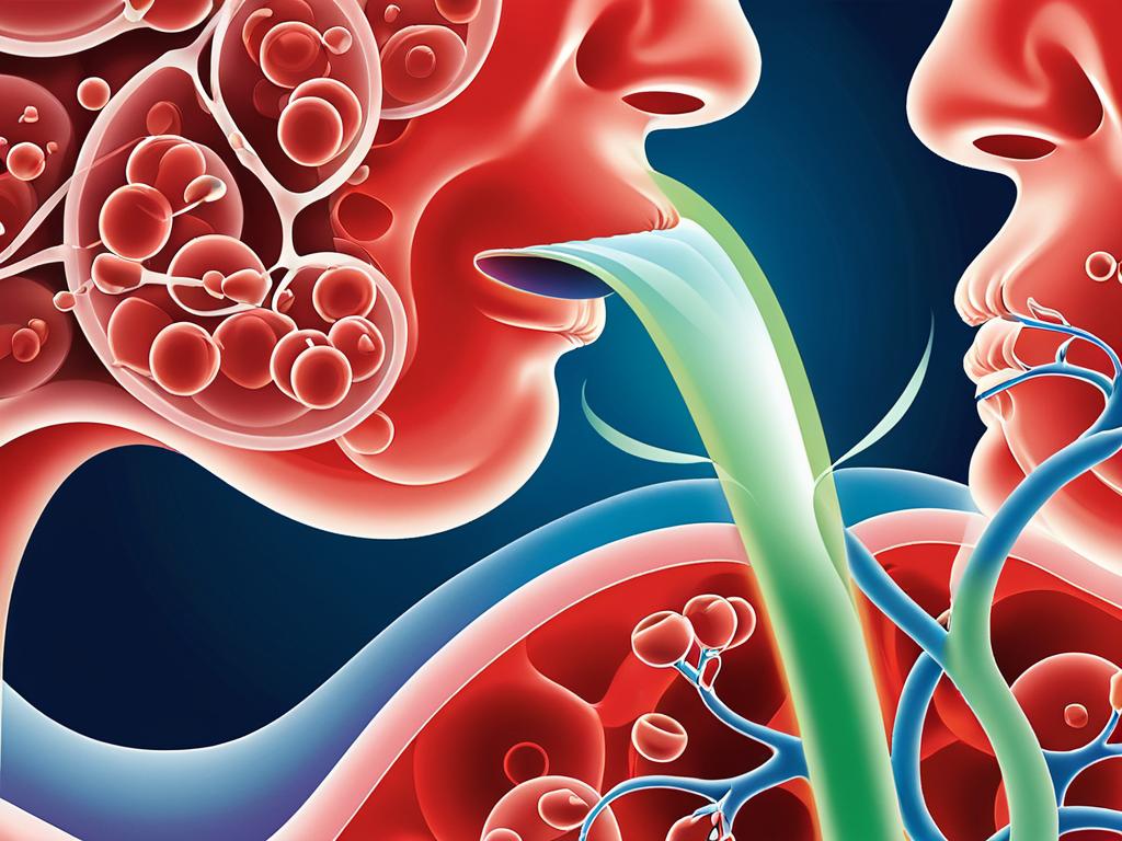 Иллюстрация, демонстрирующая как ацетилцистеин разжижает мокроту в дыхательных путях