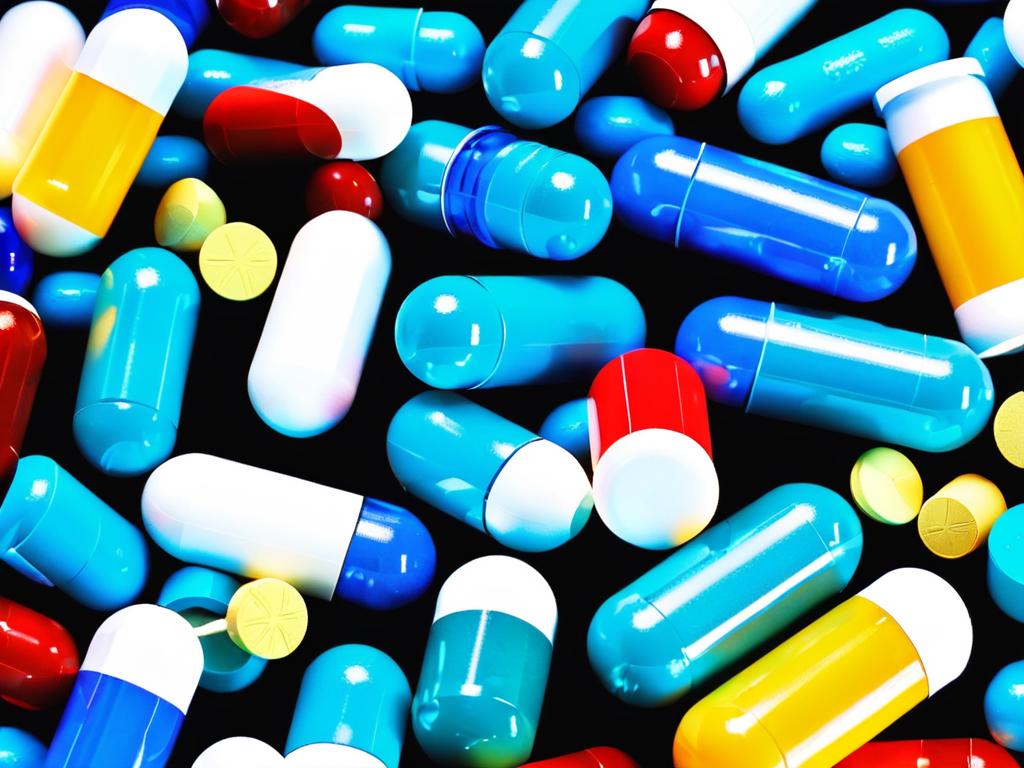Различные антибиотики в виде таблеток и капсул