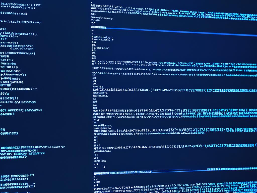 Компьютерный код на синем фоне. WinPcap предоставляет другим программам низкоуровневый доступ к