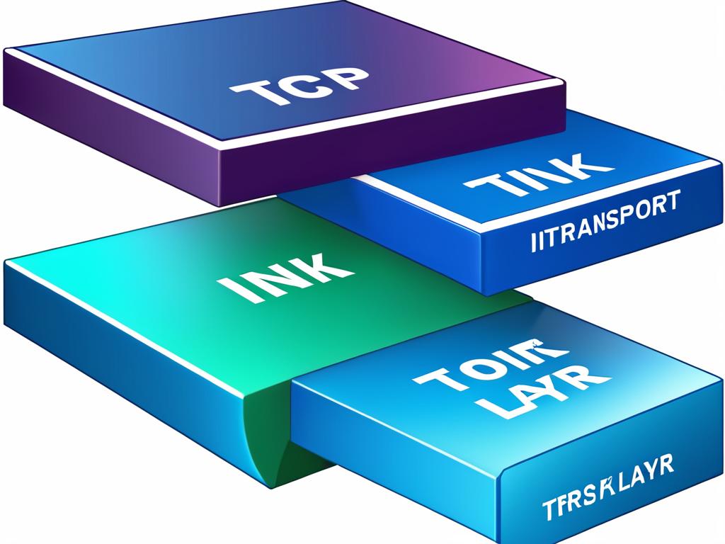 Схема, показывающая четыре уровня модели TCP/IP — прикладной, транспортный, межсетевой и канальный