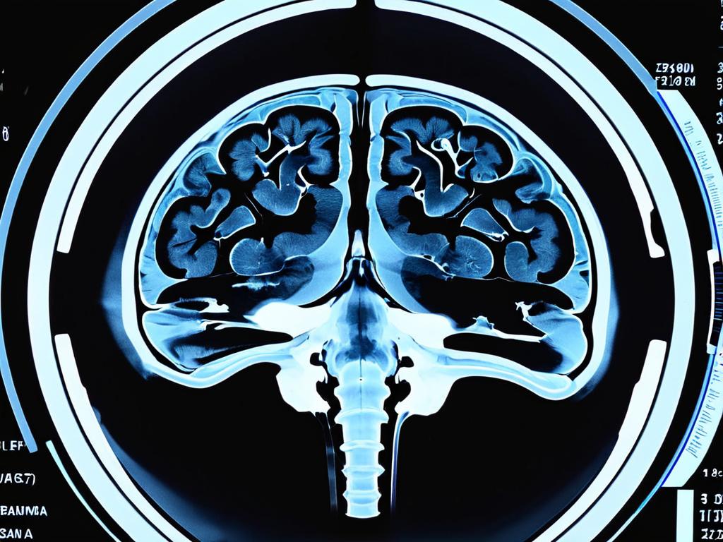 КТ головного мозга, демонстрирующая последствия травмы
