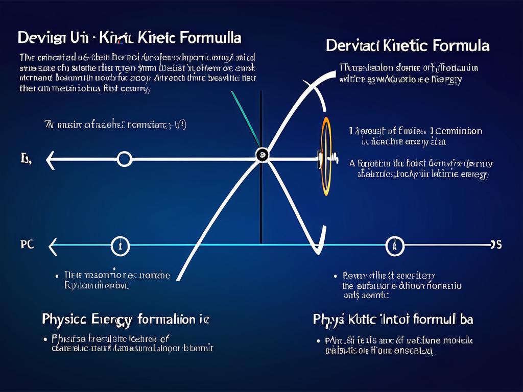 Схема, иллюстрирующая вывод формулы кинетической энергии в физике