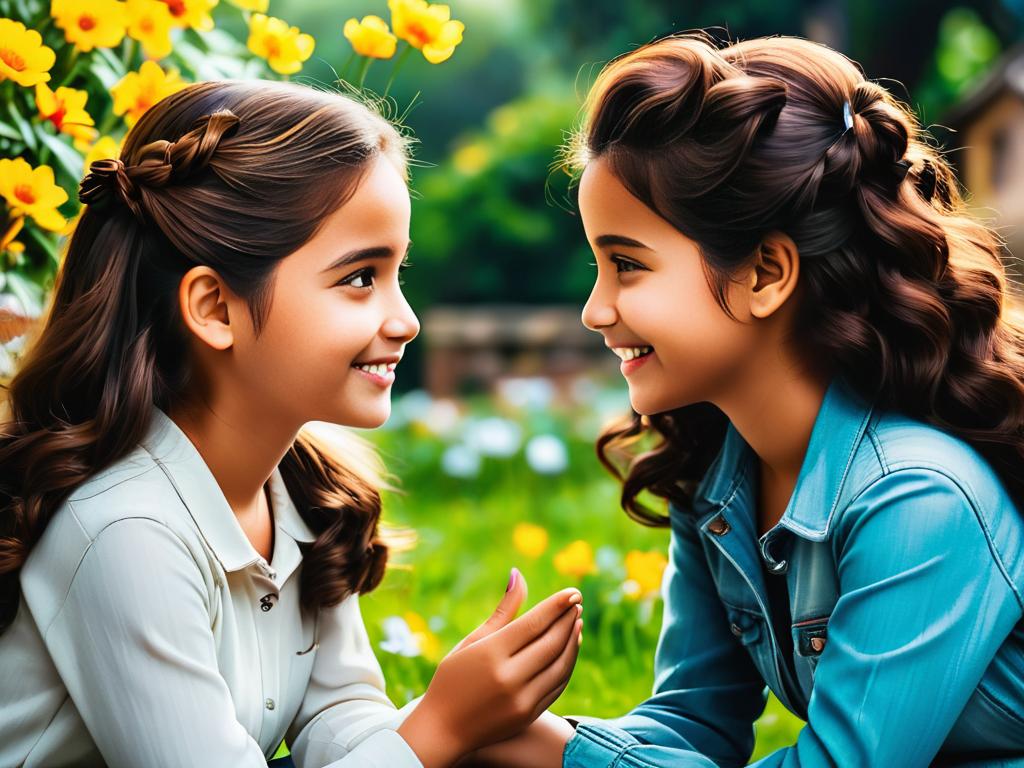 Фото двух девушек, дружески разговаривающих друг с другом