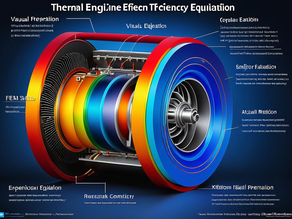 Визуальное представление формулы для расчета КПД теплового двигателя