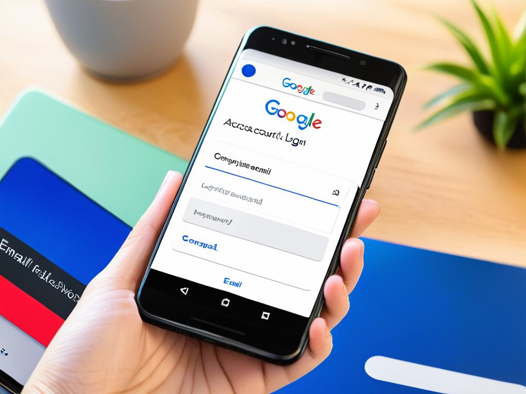 Окно входа в аккаунт Google на смартфоне