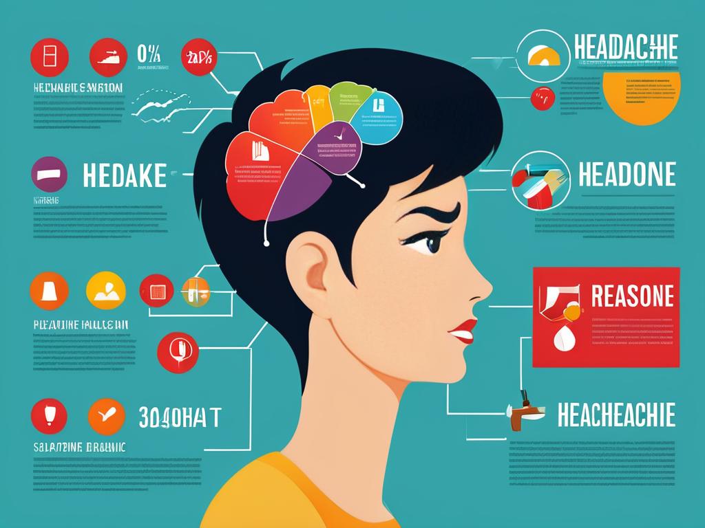 Инфографика с перечислением основных причин головной боли