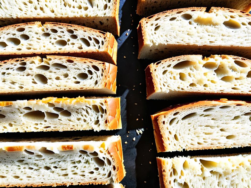 Ломтики свежеиспеченного диетического хлеба