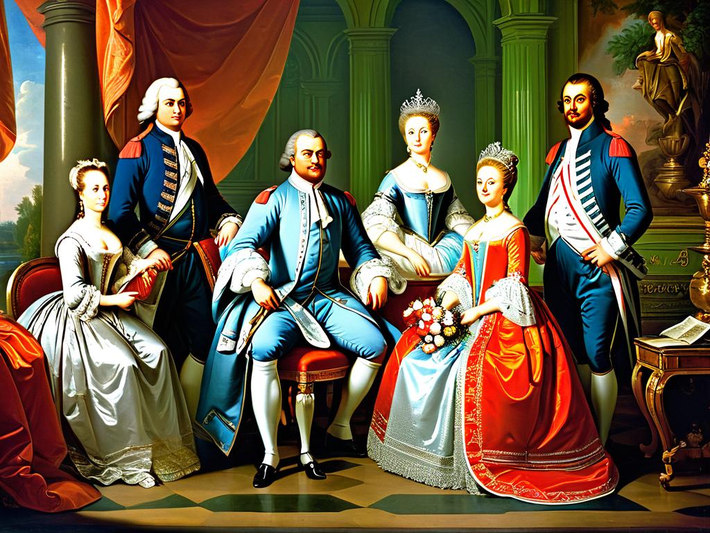 Картина русской дворянской семьи 18 века, относящаяся к анализу персонажей комедии Фонвизина