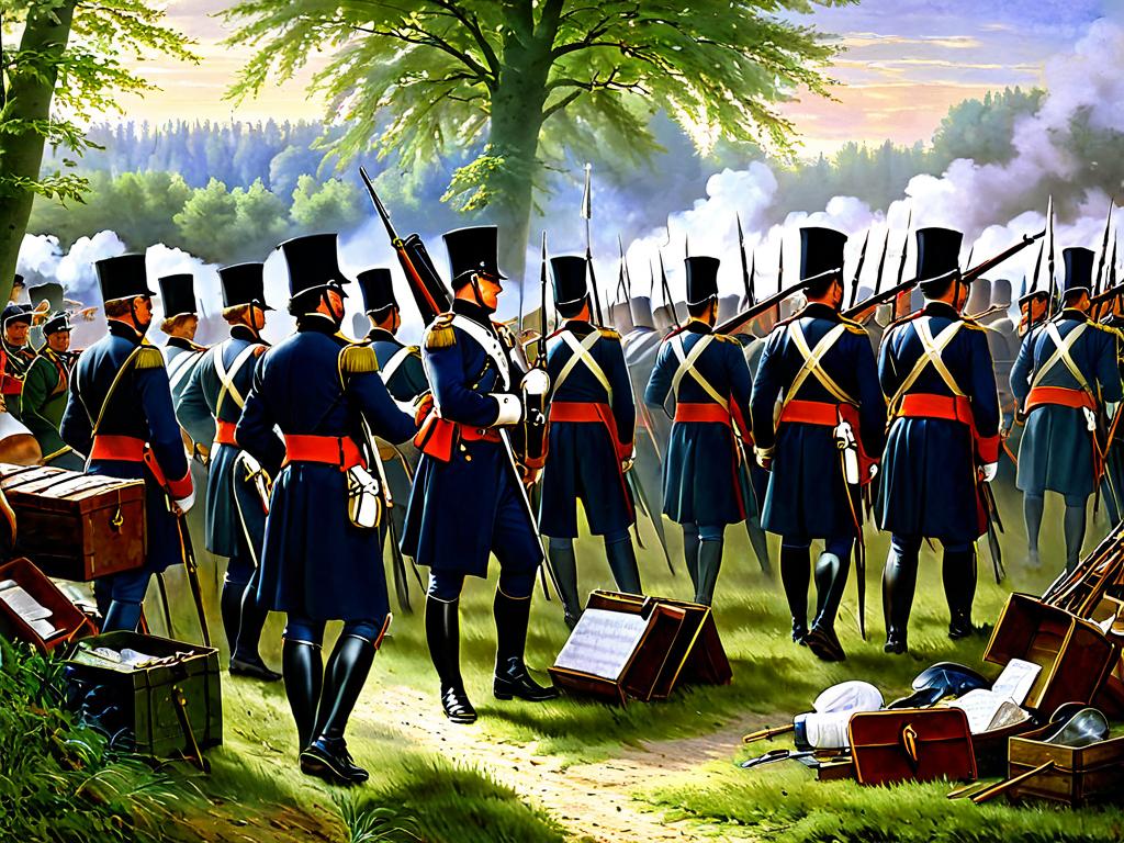 Картина, изображающая добровольцев майора фон Лютцова во время Наполеоновских войн