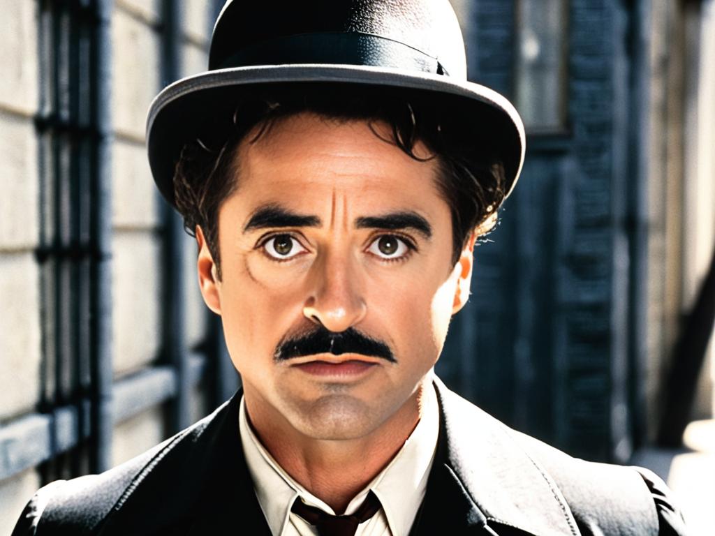 Роберт Дауни младший в роли Чаплина в одноименном фильме 1992 года