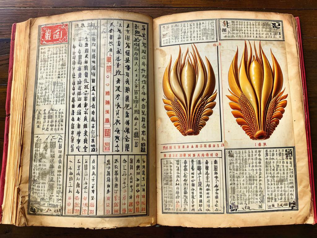 Старинная китайская кулинарная книга с рисунком куриных лапок