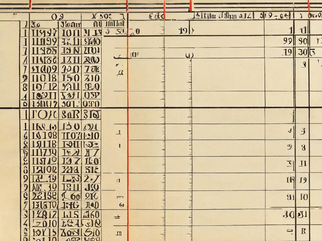 Фрагмент исторического документа - таблицы тригонометрических значений