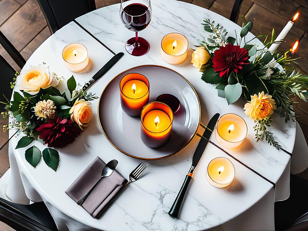 Романтический ужин при свечах для влюбленной пары Тельцов