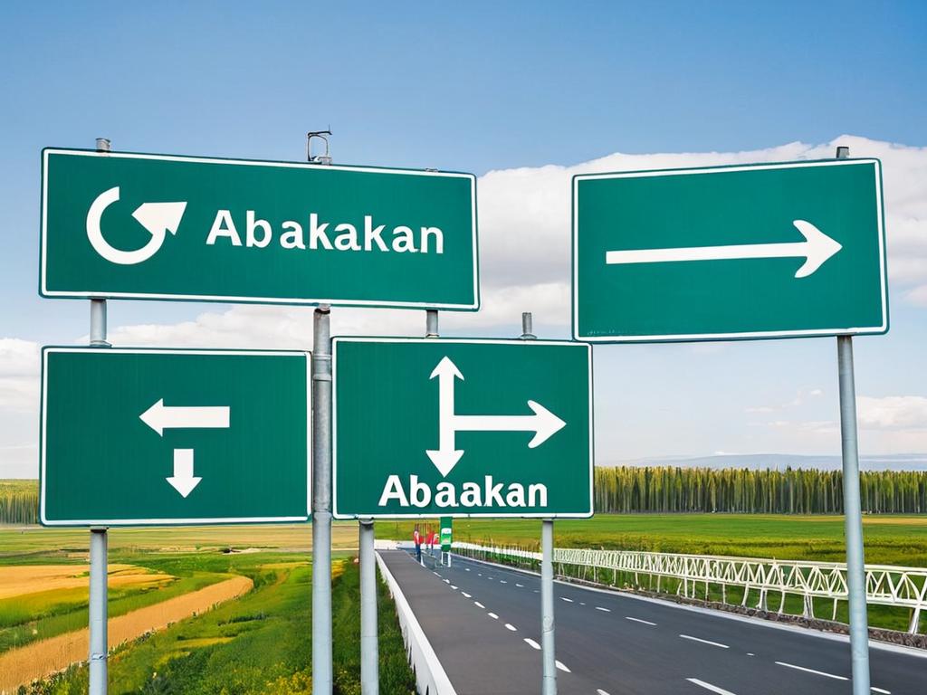Дорожные знаки указывают направление на Абакан