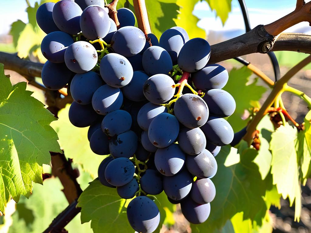 Крупный план отрезанных гроздьев винограда во время зимней обрезки
