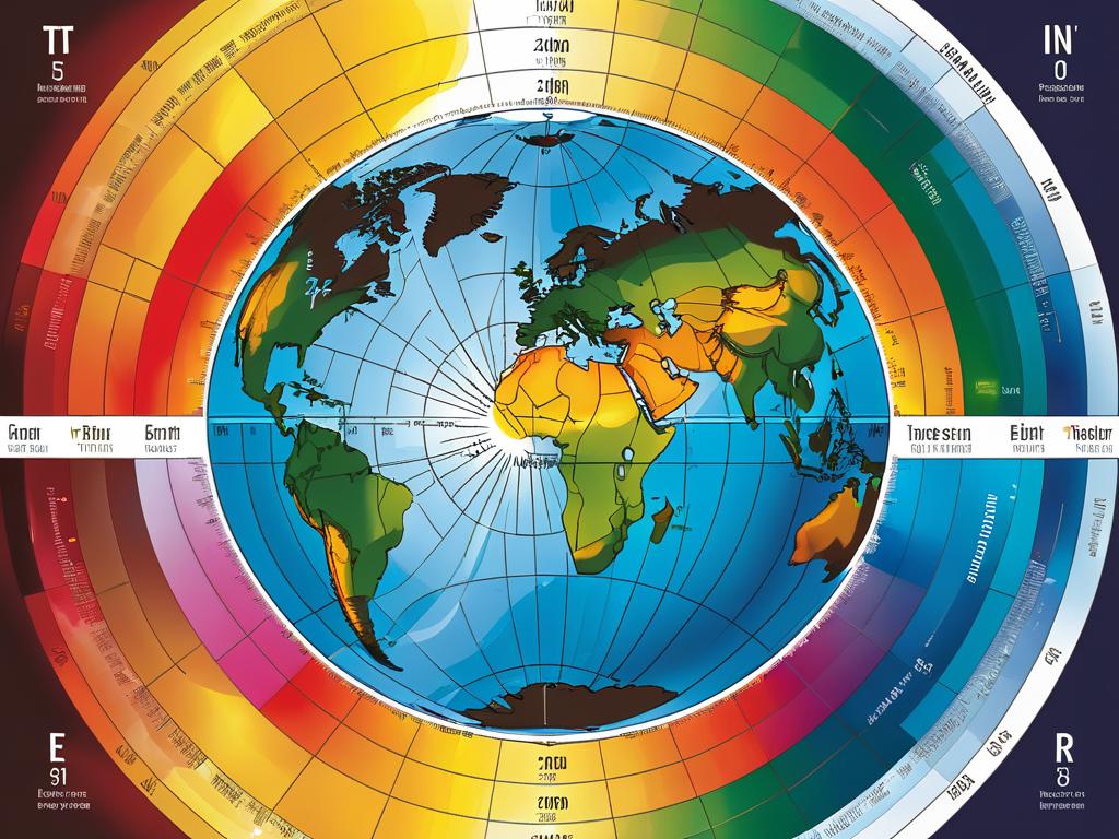 Диаграмма продолжительности светового дня и температуры по сезонам на Земле