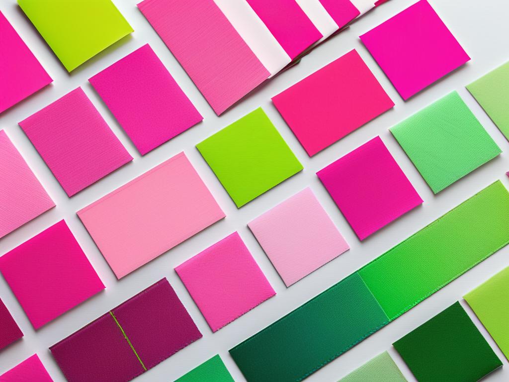 Оттенки ярко-розового, неоново-зеленого, фуксии для использования в брендинге, на изображениях и