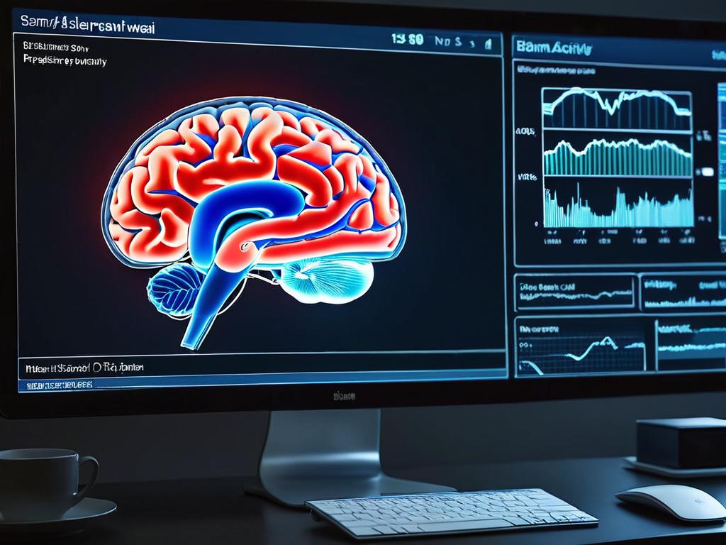 Активность мозга человека, лишенного сна, на экране монитора