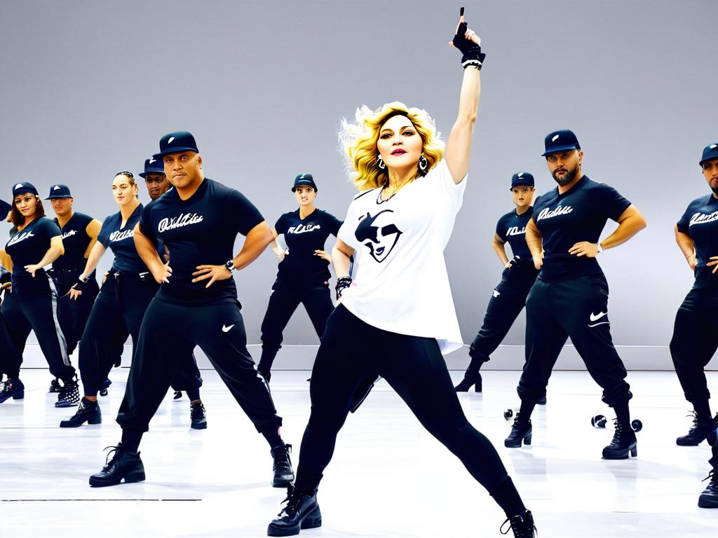 Мадонна репетирует хореографию перед предстоящим турне