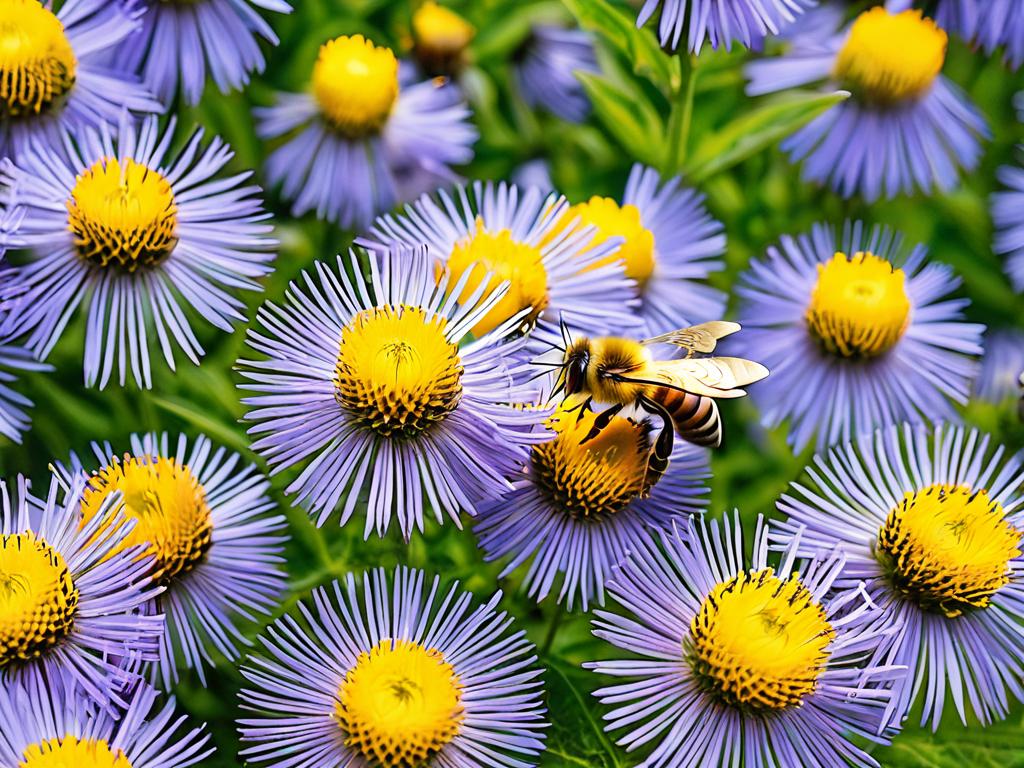 Итальянские пчелы собирают нектар