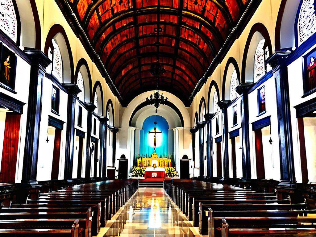 Интерьер католического собора в Интрамурос старейшем районе Манилы
