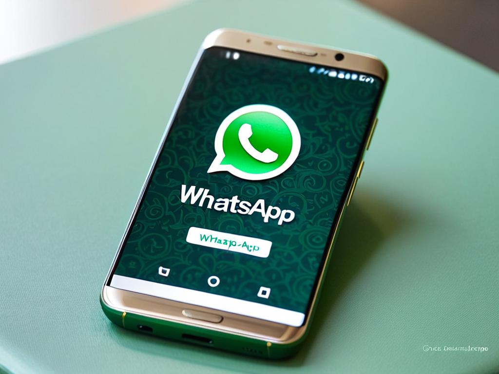 Значок приложения WhatsApp на домашнем экране смартфона Android