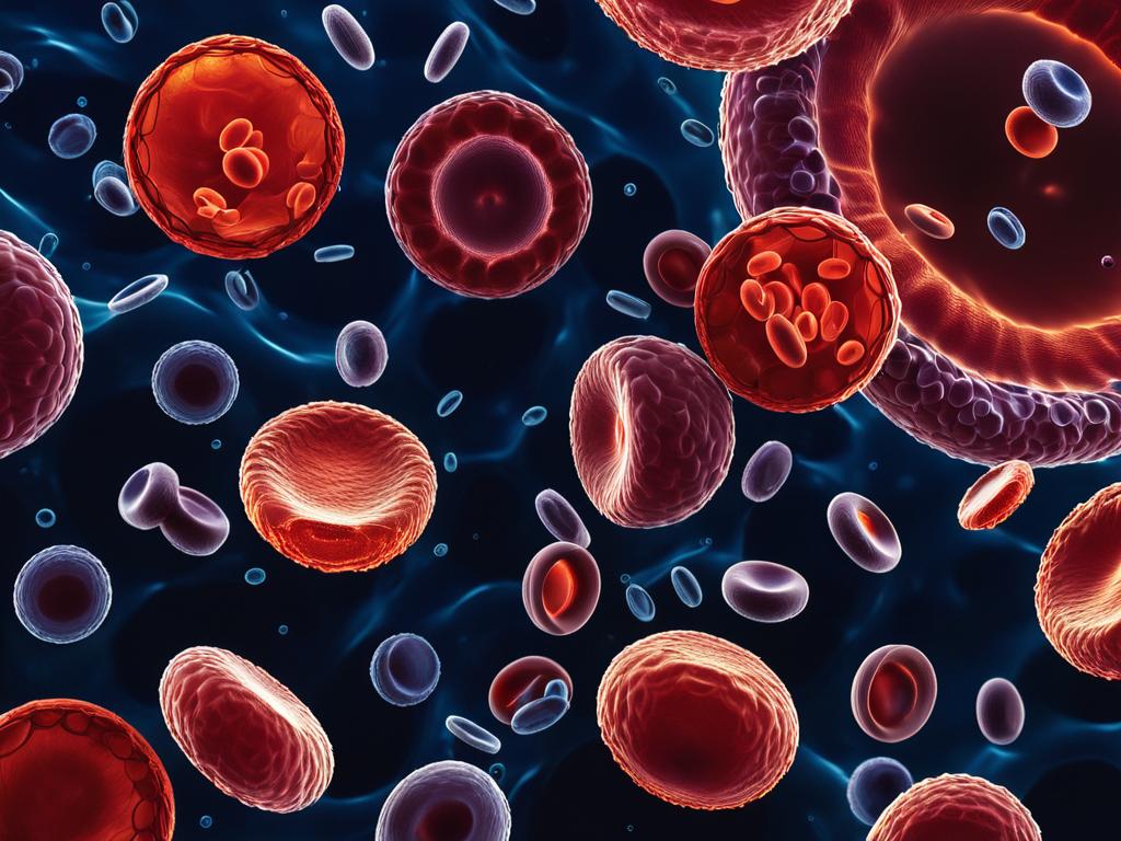 Микроскопический снимок эритроцитов в кровеносном сосуде