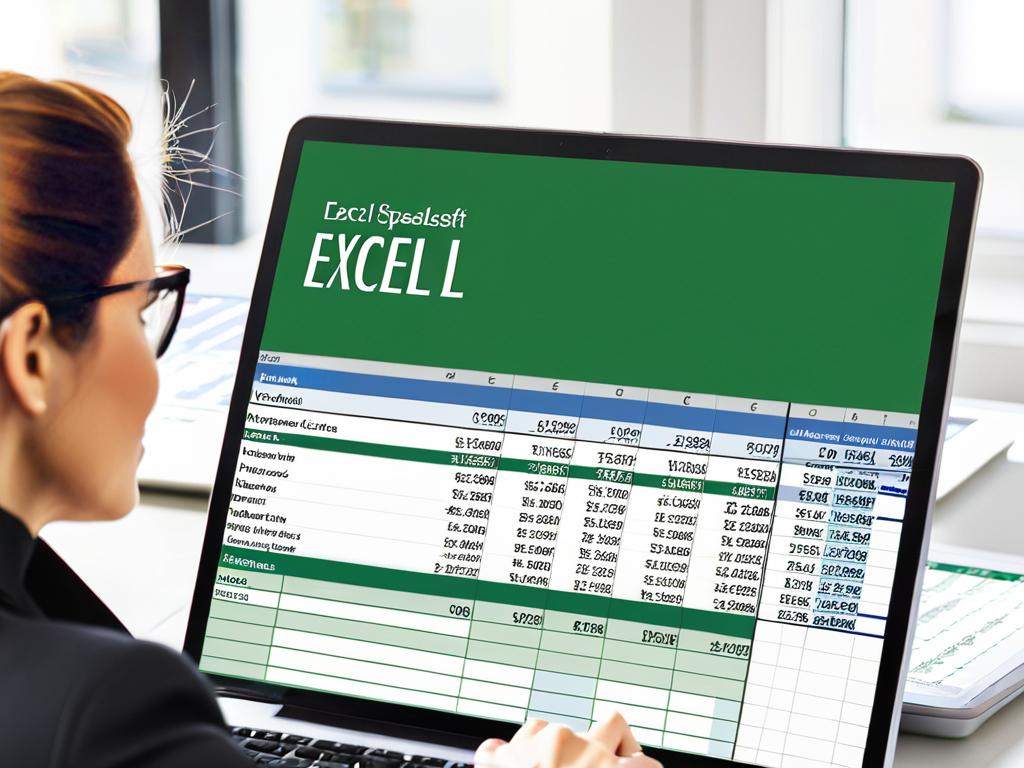 Женщина вычисляет проценты в таблице Excel