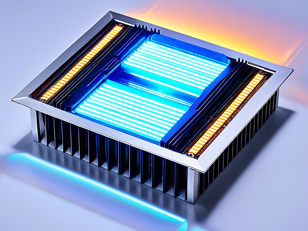Фотография светодиодных излучателей, установленных на алюминиевом радиаторе