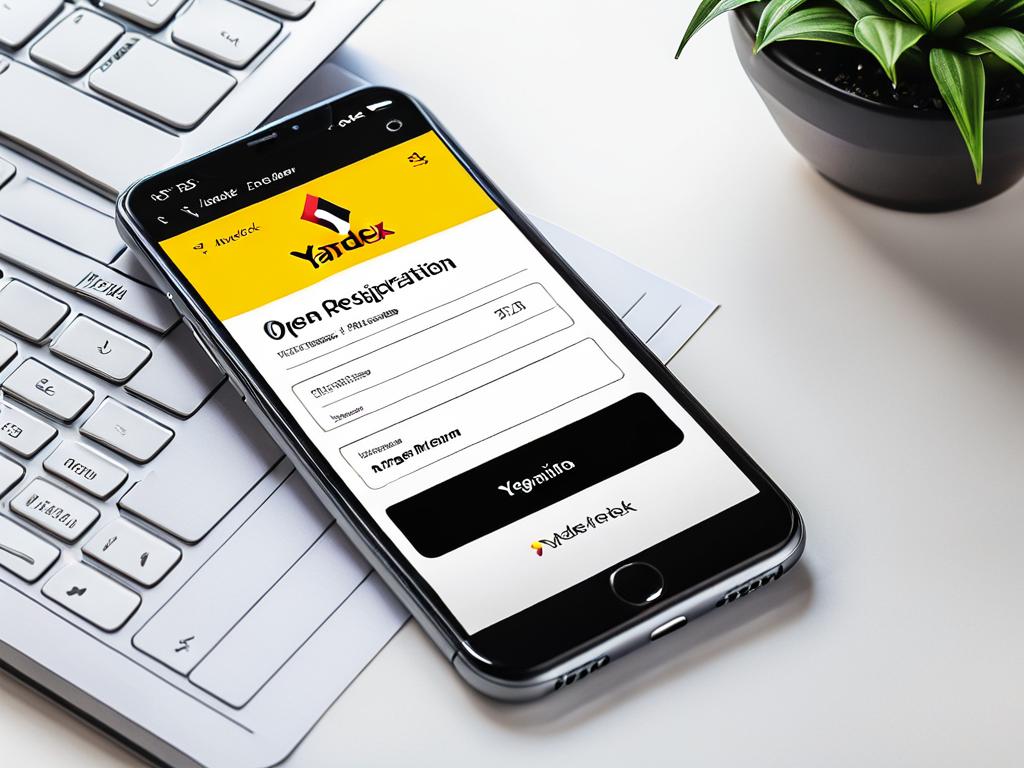 Экран смартфона с открытой формой регистрации Яндекс.Деньги