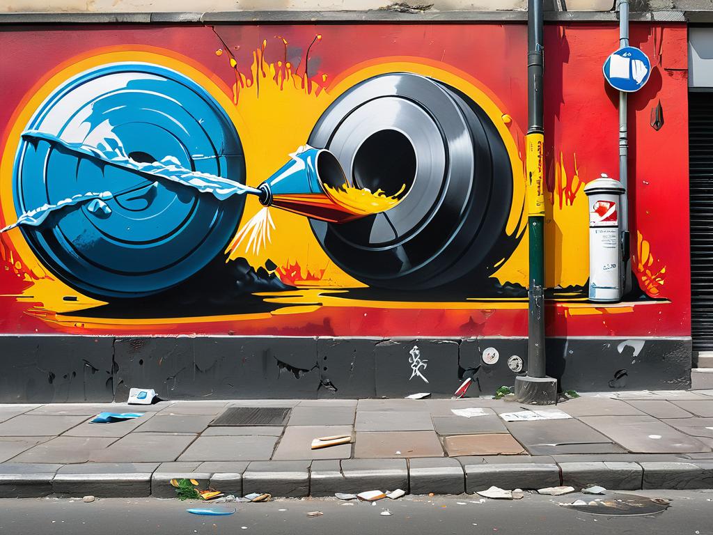 Испорченное граффити, иллюстрирующее концепцию профанации уважаемых произведений