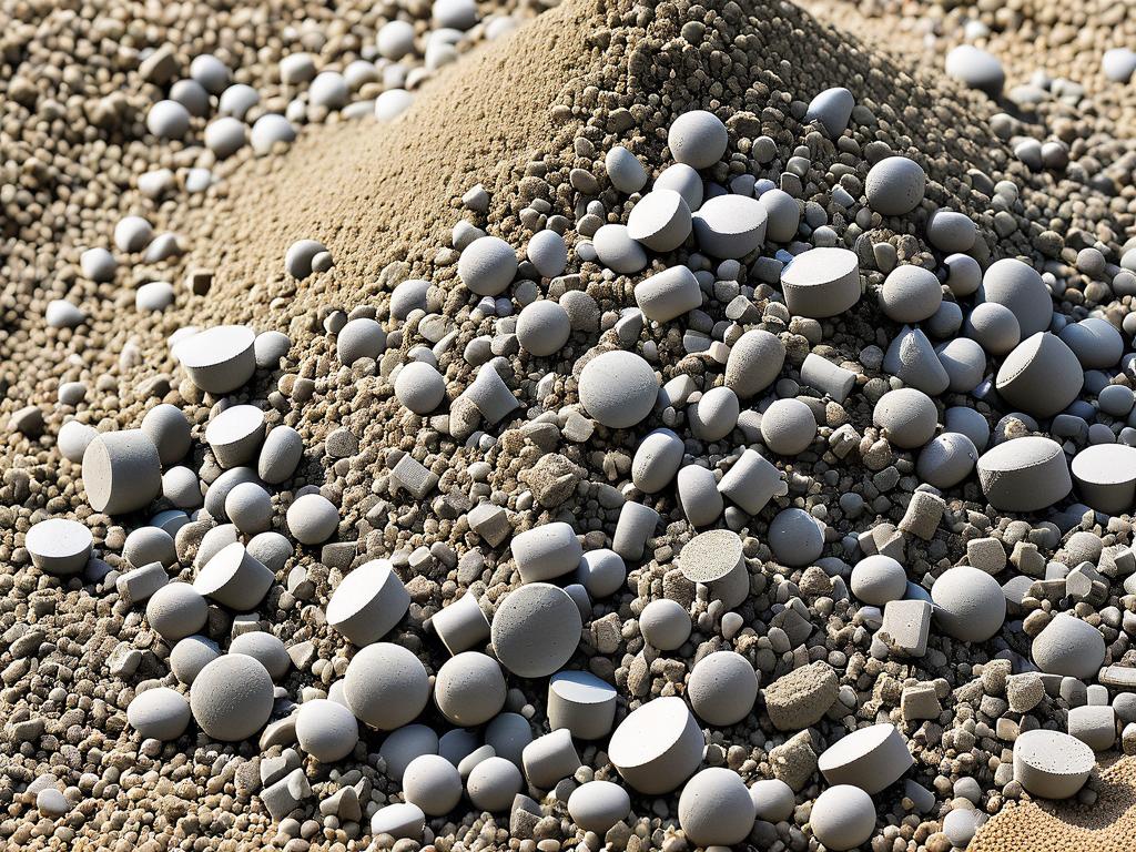Цемент, песок и другие заполнители, используемые при производстве пенобетона